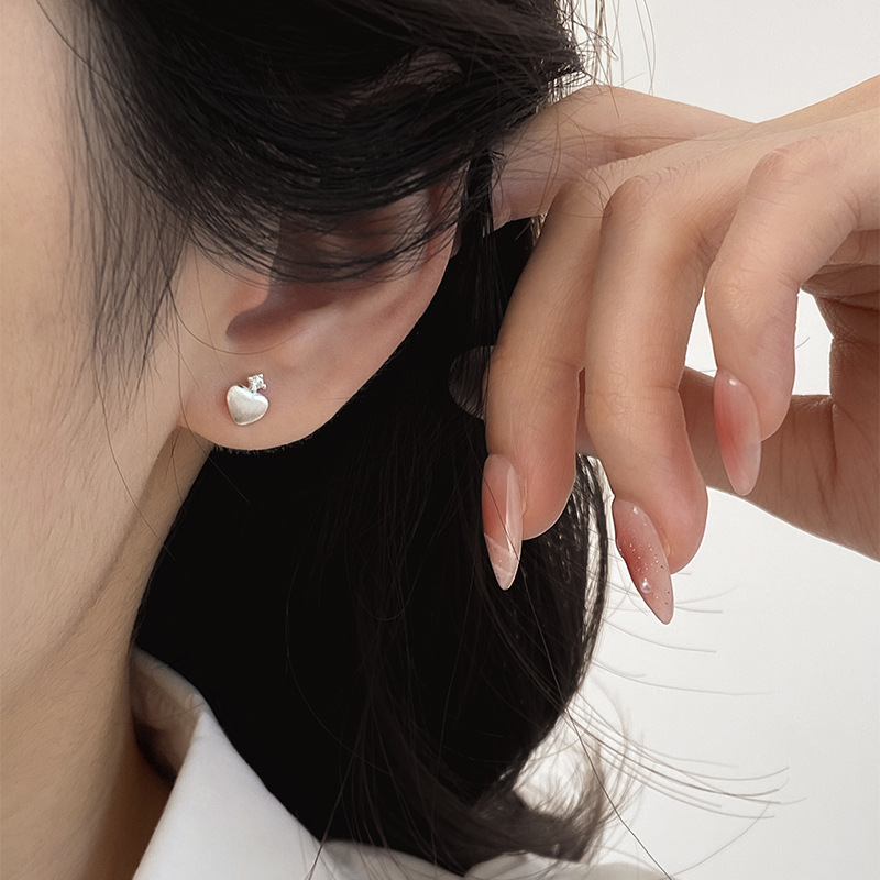 1g Weight 925 Sterling Silver Ear Needle Material Ear Studs Classification 1 Piece 925 Sterling Silver Star Heart Shape Ear Studs