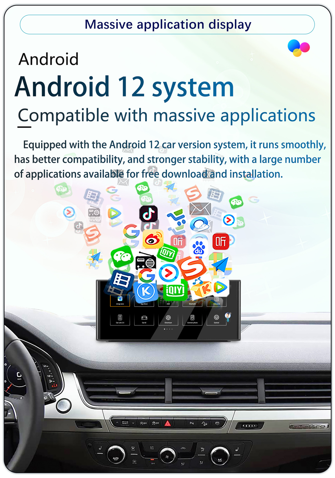 Suitable for 10.25-Inch 16-19 Audi Q7 Special Android Large-Screen Carplay Navigation 360 Panoramic All-In-One Machine