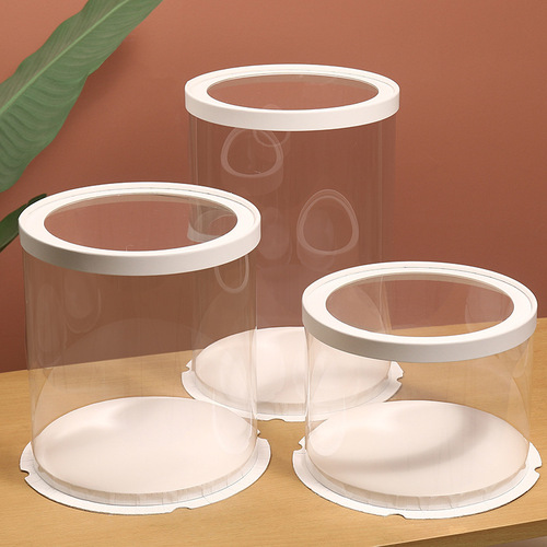 Circular transparent cake box 6-inch 8-inch 10-inch single-layer double-layer high gift box birthday cake box