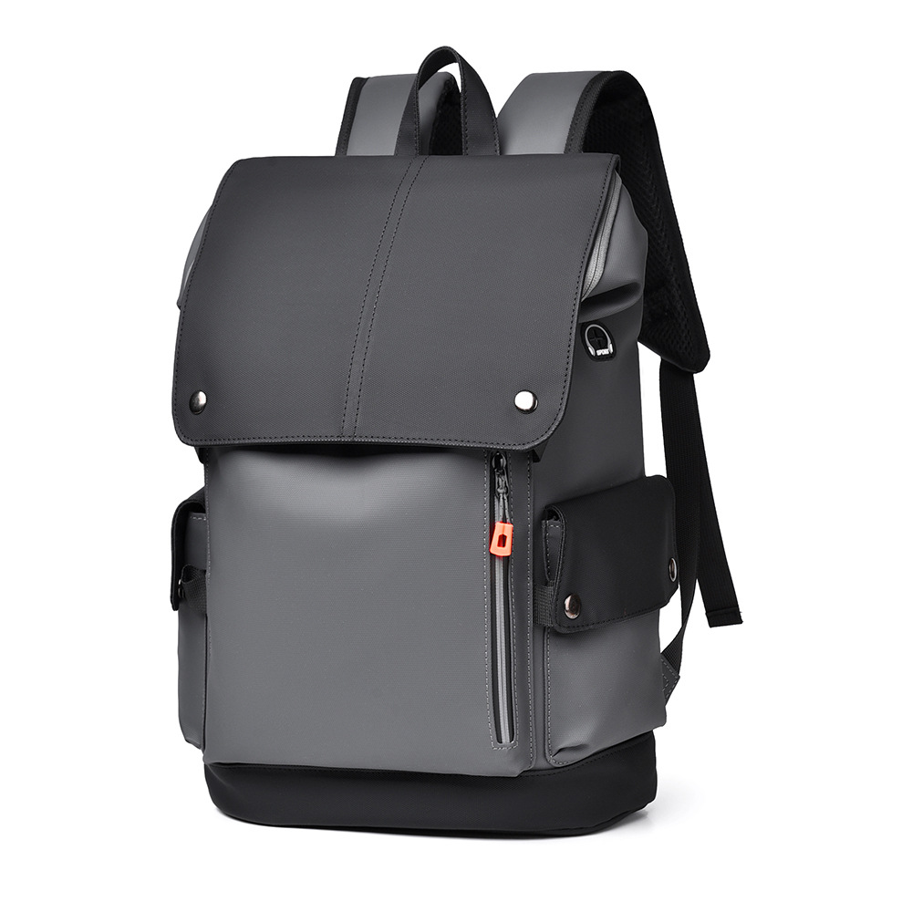 New cross-border business backpack for men, large-capacity travel laptop bag, functional work bag, trendy PU leather