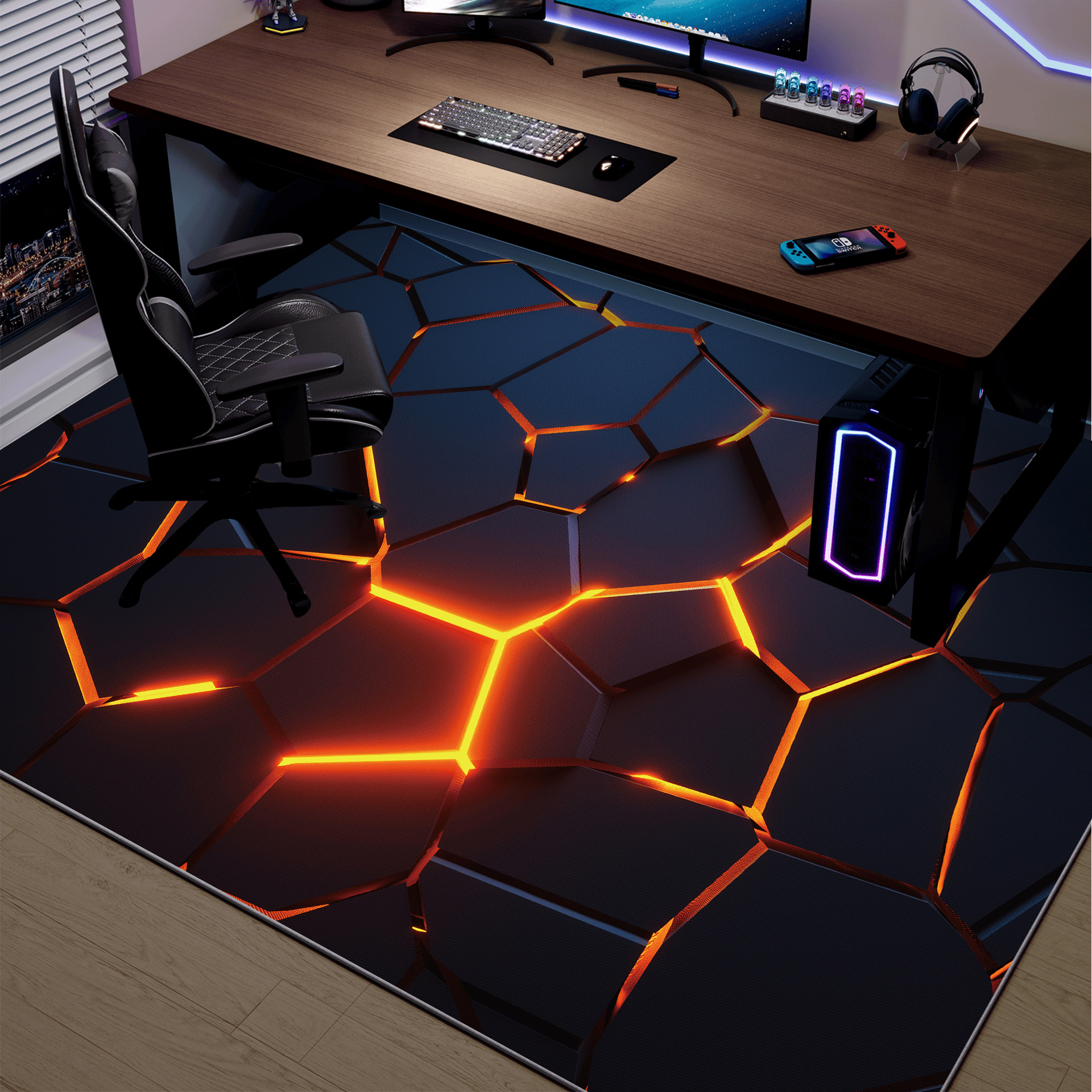 E Sports Room Carpet Boys Bedroom Silicone Non Slip Study Room Dirt Resistant Mat Computer Chair Swivel Chair Dedicated_voghion.com