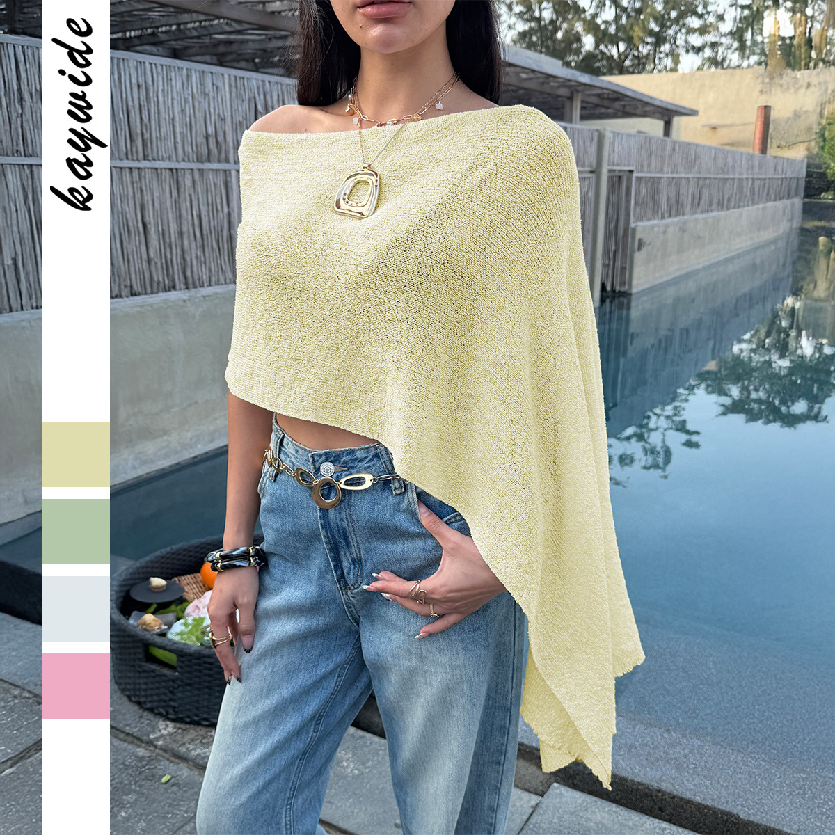 Breathable Knitted Boho Chic Cape Top For Women - Lightweight Summer Cover-Up With Sheer Elegance (S/M/L/XL) - Casual Beachwear & Daily Layering_voghion.com