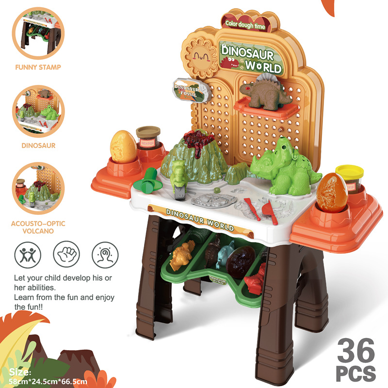 Comercio exterior mesa de medio postre cocina vajilla herramientas traje de arcilla de color mesa de pesca jugar casa doctor supermercado Juguetes