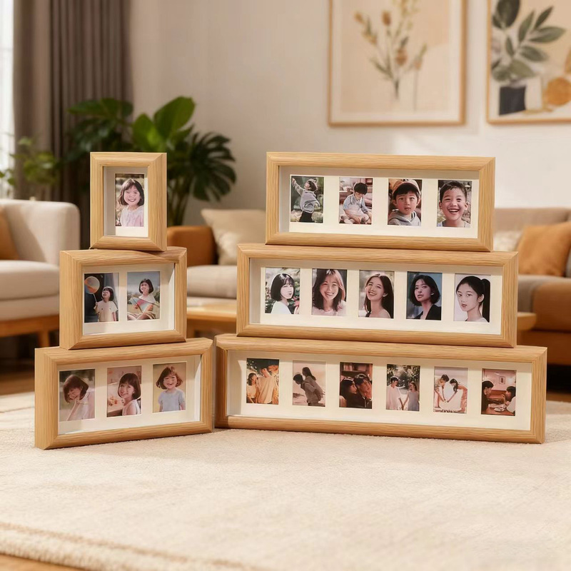 Mini 3inch Polaroid Hollow Photo Frame Display Stand Multi-Grid Display Frame DIY Couple Children's Growth Photo Frame Empty Frame