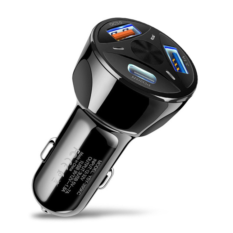 Multi-port car charger dual USB + PD car charger pd fast charge usb + Type-C interface car charging head