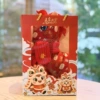 Red good luck + hair scarf + New Year gift bag