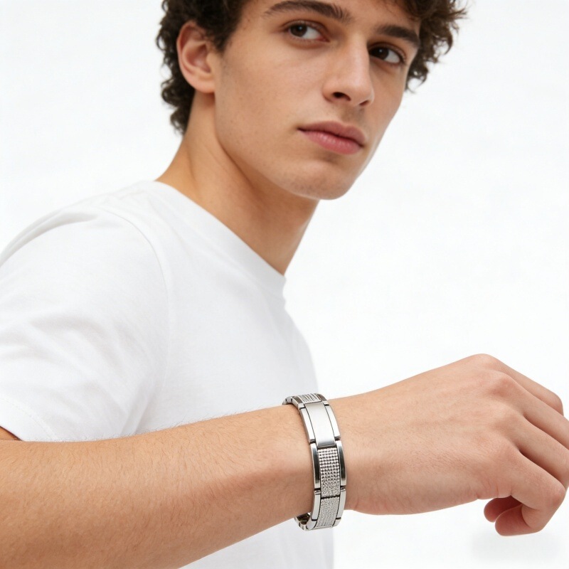 Tk France's Best-Selling Stainless Steel Small Crocodile Bracelet, High-End Father's Day Gift Jewelry, Men's Magnetic Bracelet