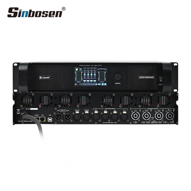 Amplificador de potencia digital DSP de alta potencia de galio diluido Amplificador de potencia de postgrado puro profesional Actuación en el escenario KTV boda de cuatro canales