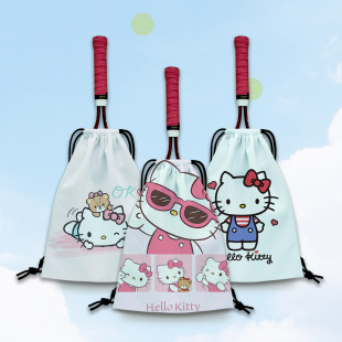 Hello Kitty Tennis Racquet Storage Bag Cute Cartoon Tennis Bag Primary School Student Portable Shoulder Tennis Racquet Bag