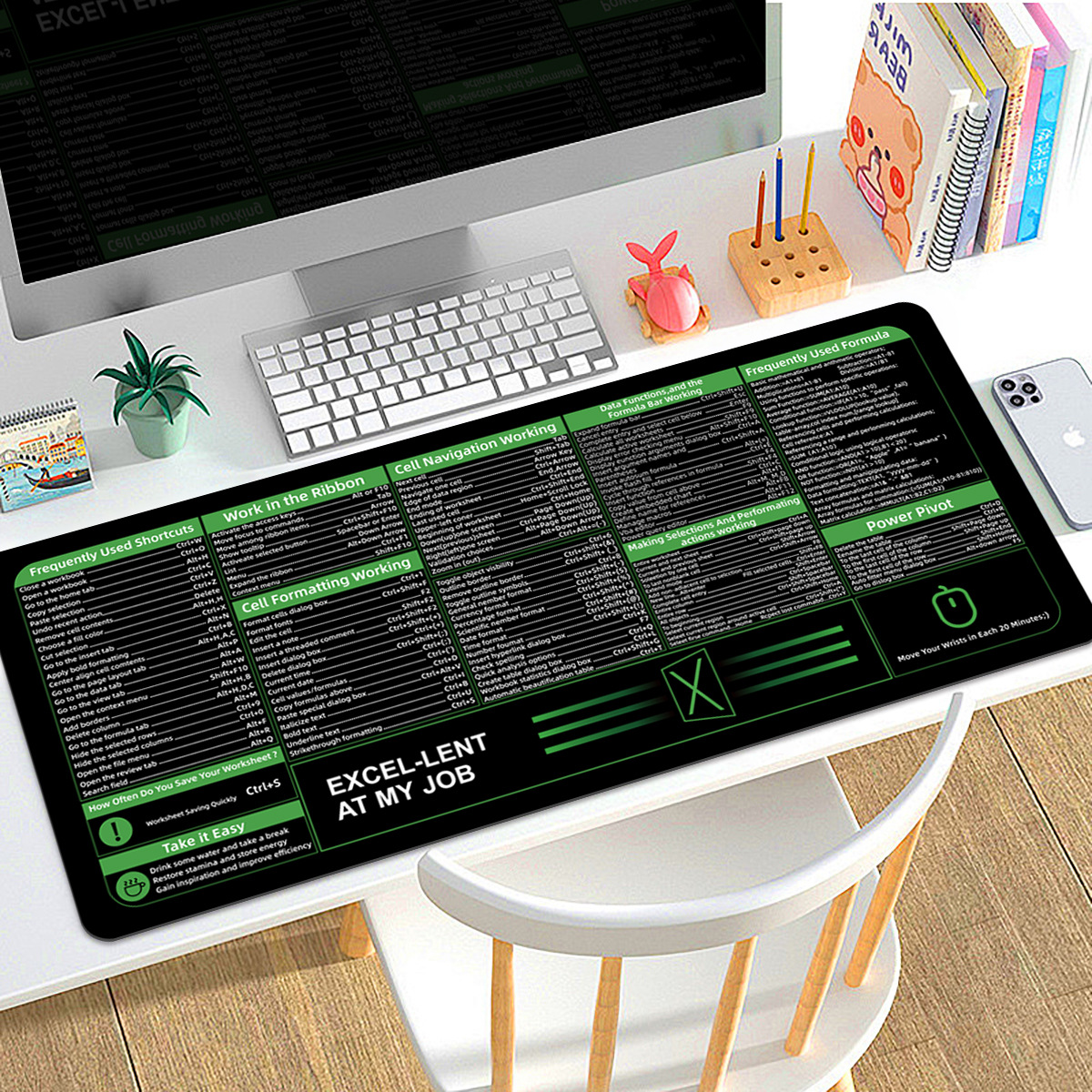 Excel 단축키 마우스 패드 green-ts1068