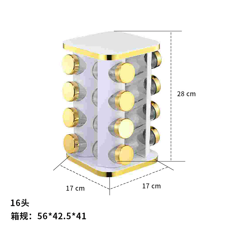 Nuevo Phnom Penh casero cuadrado rotatorio condimento estante de acero inoxidable condimento estante de almacenamiento rotatorio al por mayor