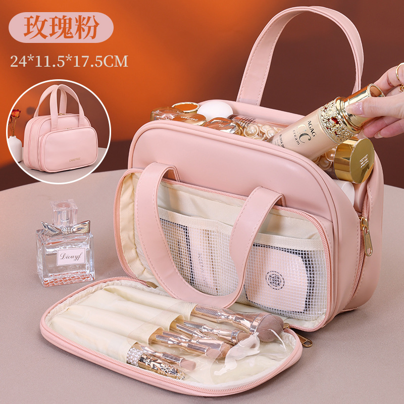 Nuevos productos transfronterizos de doble zona Baina bolsa de maquillaje portátil bolsa de maquillaje de viaje bolsa de almacenamiento de productos de cuidado de la piel bolsa de lavado de gran capacidad
