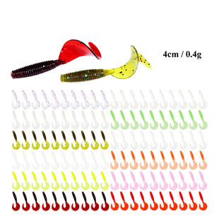 Wholesale 4cm spiral tail soft bait micro bait root fishing lead hook crank hook fishing group Luya bait full set of cross-border