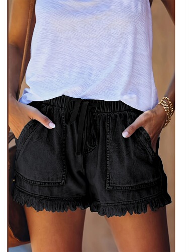 Washed Denim Shorts Casual Denim Womens Washed Shorts