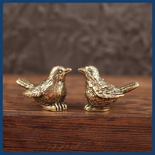 V 27269 Brass sparrow micro landscape decor �S�~��ȸ΢���^�[