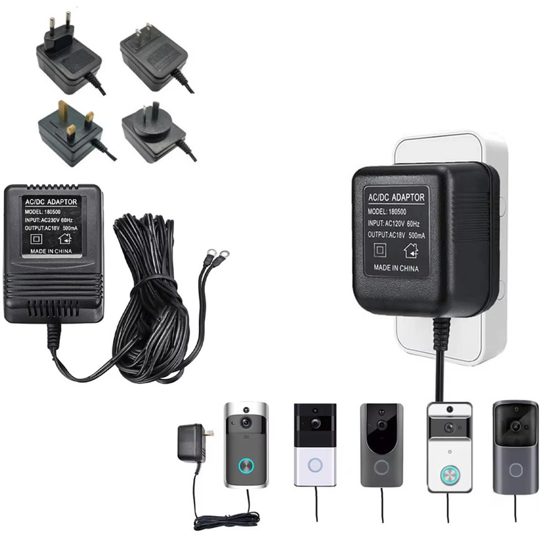 18V 500Ma Doorbell Adapter for Video Ring Doorbell Transformer Ac100-240V 18V 500Ma Doorbell Adapter for Video Ring Doorbell Transformer Ac100-240V
