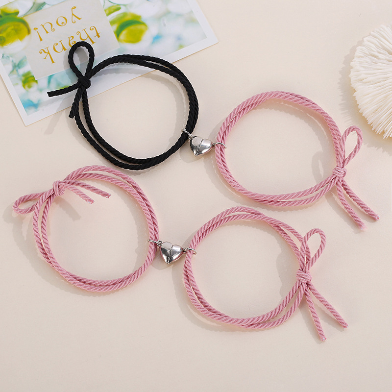 Simple Style Heart Rope No Inlaid Couple Bracelets display picture 12