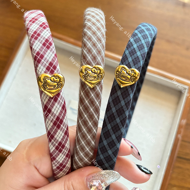 新款复古优雅条纹爱心猫咪发箍时尚百搭少女网红头箍发卡发饰批发|undefined