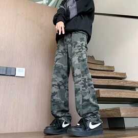 2025迷彩裤子美式vibe风男款秋季高街复古裤伐木裤ootd穿搭工装裤