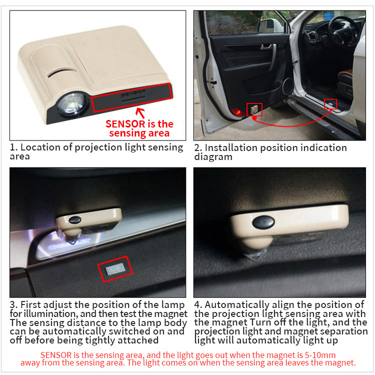 車の迎賓灯のドアを開けると、レーザープロジェクターの誕生日ケーキのマナーランプが飾られています。|undefined