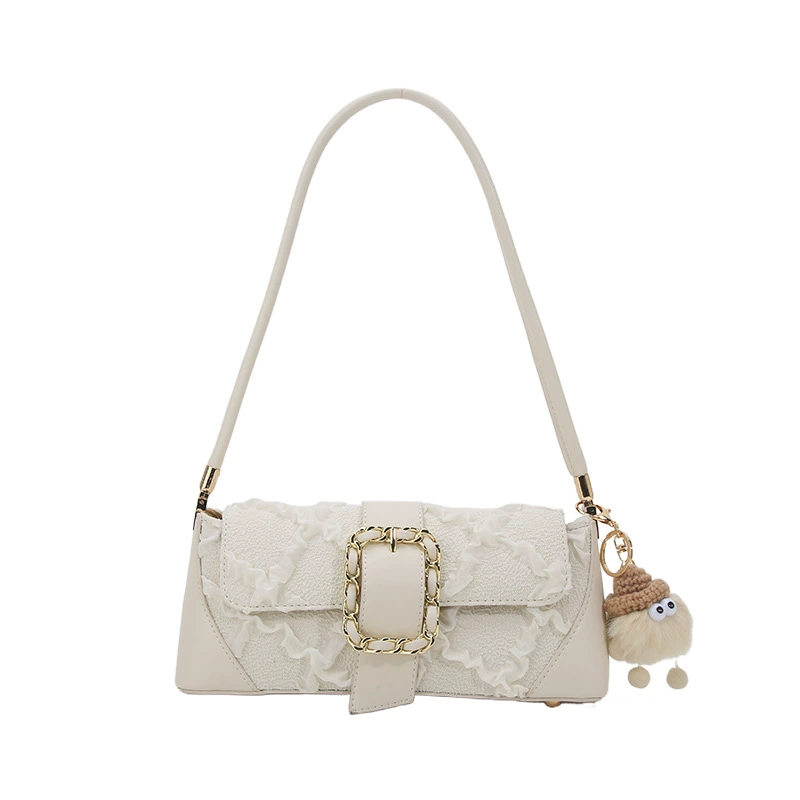 Small design denim underarm bag with diamond pattern