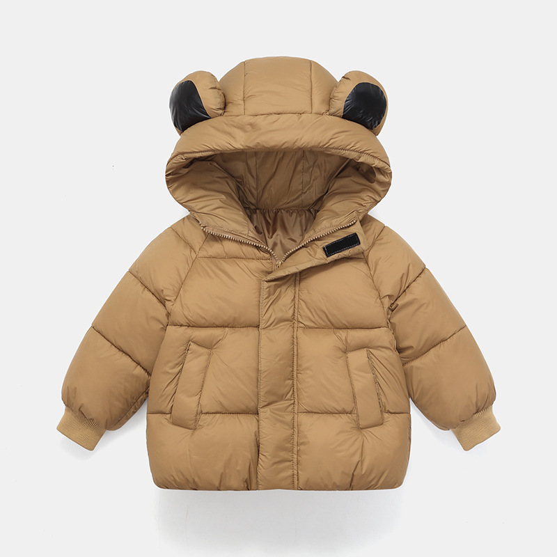 Nueva ropa infantil de plumón para niños engrosado lindo estilo corto de invierno para bebés y niños pequeños