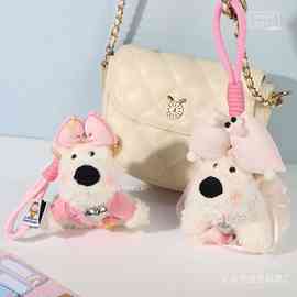 西高地潦草小狗毛绒公仔包包挂件可爱挂饰卡通玩偶钥匙扣少女挂饰