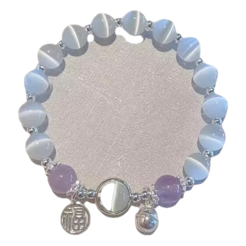 Imitation Opal Butterfly bracelet female ins niche design gray moonlight bracelet versatile temperament trendy student