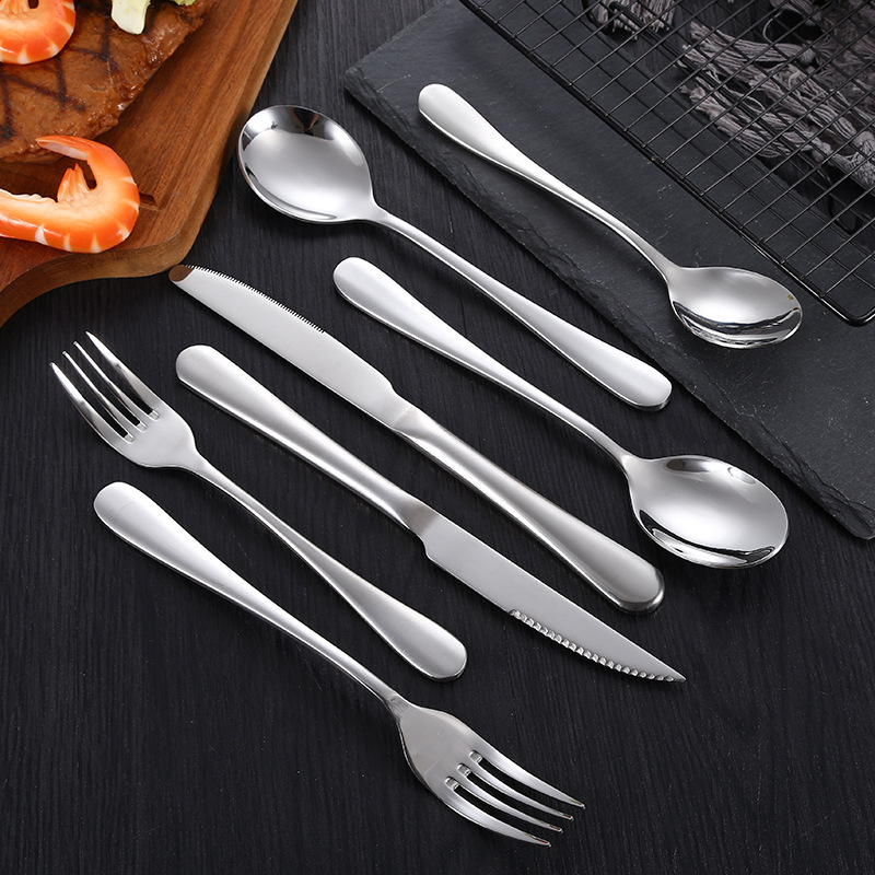 81シリーズステンレス食器ナイフフォークスプーン西レストラン厚型ステーキナイフフォークスプーンホテル食器用品|undefined