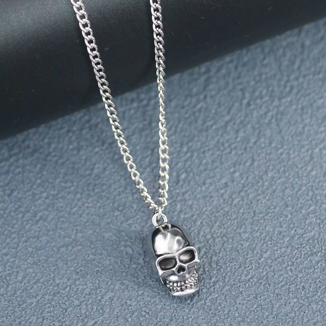 Collar de calavera para hombre, diseño avanzado, moda hip hop europea y americana