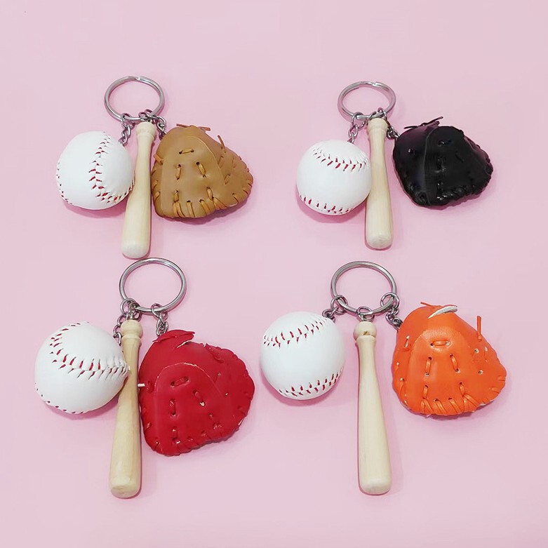 Creative Baseball Keychain Bag Pendant Baseball Three-piece Gift Fashionable Couple Small Gift Hanging Accessories Creative Baseball Keychain Bag Pendant Baseball Three-piece Gift Fashionable Couple Small Gift Hanging Accessories