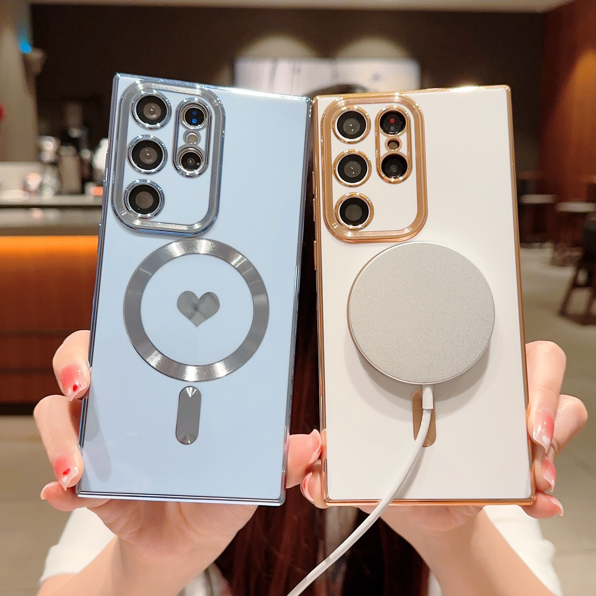 Magnetic Brushed Electroplated Phone Case For Samsung S25u S24u_voghion.com
