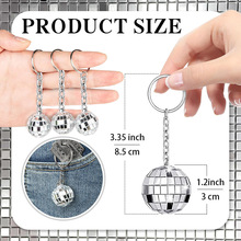 新款银色反色马赛克镭射球挂饰 DISCO迪斯科镜片球钥匙扣厂家批发