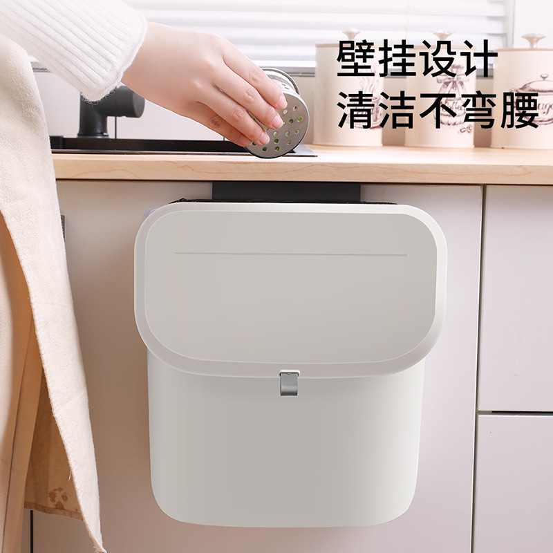 キッチンゴミ箱専用吊り下げ式食器棚扉壁掛け式トイレ収納吊り下げ蓋付き家庭用紙かご|undefined