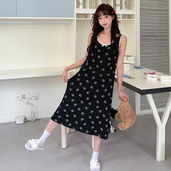 2025, ropa de dormir de cabina de verano chaleco de moda para jóvenes vestidos frescos estudiantes delgados al por mayor