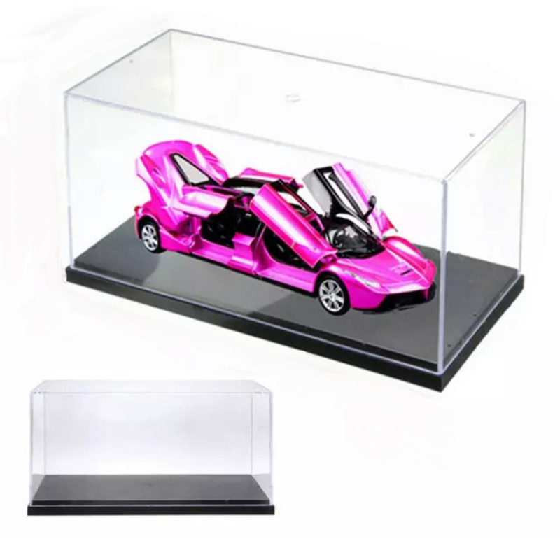 亚克力展示盒 卡通动漫人物公仔玩偶带灯光效果透明底座拼装带盖