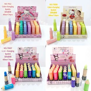 Cross-Border Kaliya Beauty Warm Lip Balm, Warm Color Changing, Moisturizing, Anti-Drying, Diluting Lip Lines, Cartoon Lip Balm