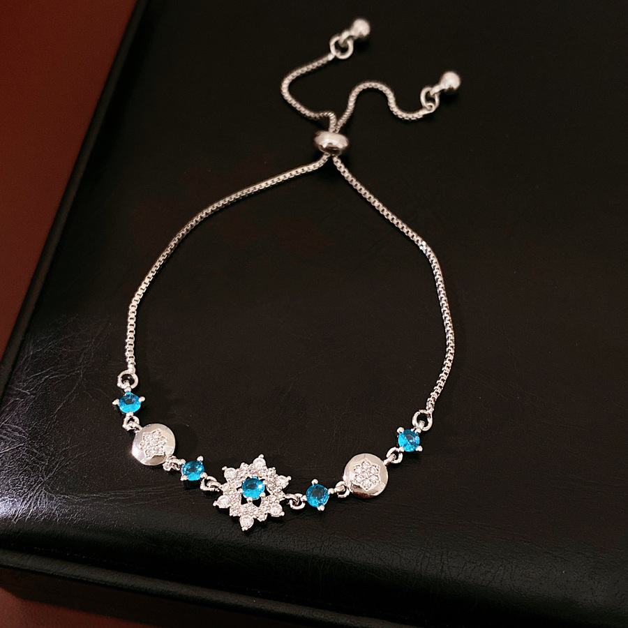 Pulsera de flor de nieve de piedra de copo de nieve ligera de lujo nicho de alto nivel pulsera temperamento exquisito personalidad joyería de moda al por mayor image 7