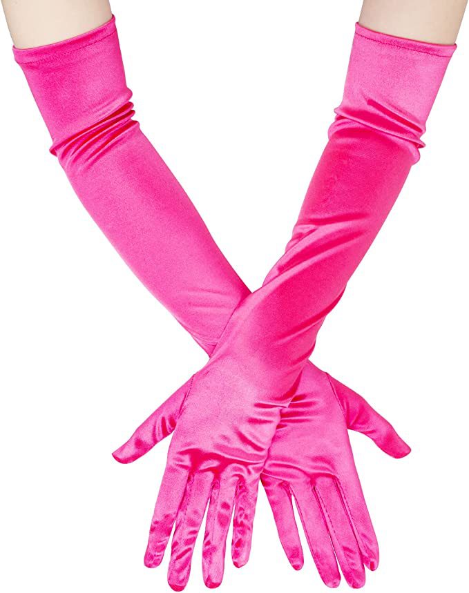 45cm guantes planos de satén guantes de rendimiento de etapa guantes de etiqueta de vestido formal guantes de boda accesorios guantes