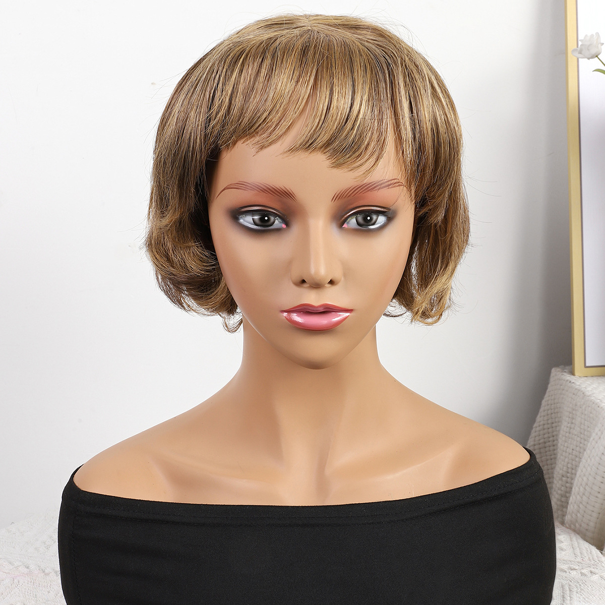 Fibra química al por mayor bob cabello pelucón mecánico pelucón cubierta de pelo