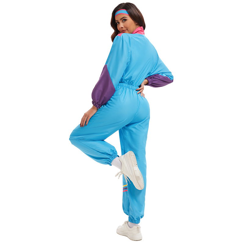 Halloween etapa europea y americana de los años 80 y 90 ropa deportiva retro vitalidad danza deportes aeróbicos traje de esquí
