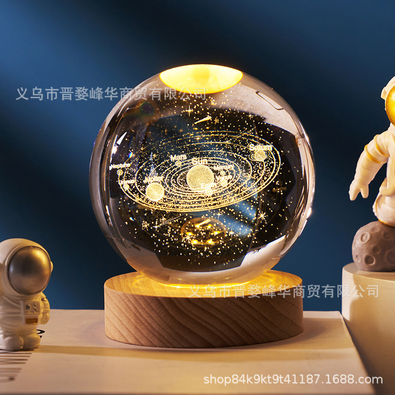 Galaxia bola de cristal al por mayor regalo del Día DE LOS NIÑOS Regalo de Cumpleaños cristal noche Luz Decoración artesanía