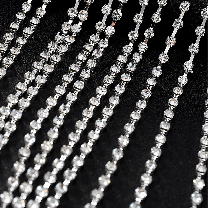 Europa y América nueva cadena de peluquería moda diamante joyería de cabello accesorios de espectáculo de escenario cadena de cabello femenina