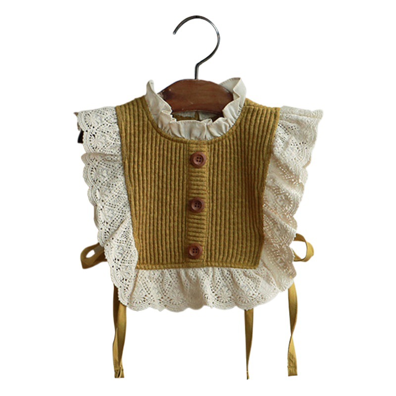 Primavera 2024 nueva fresa Shan Corea del Sur niños chica estilo occidental de encaje punto chaleco Cardigan en stock