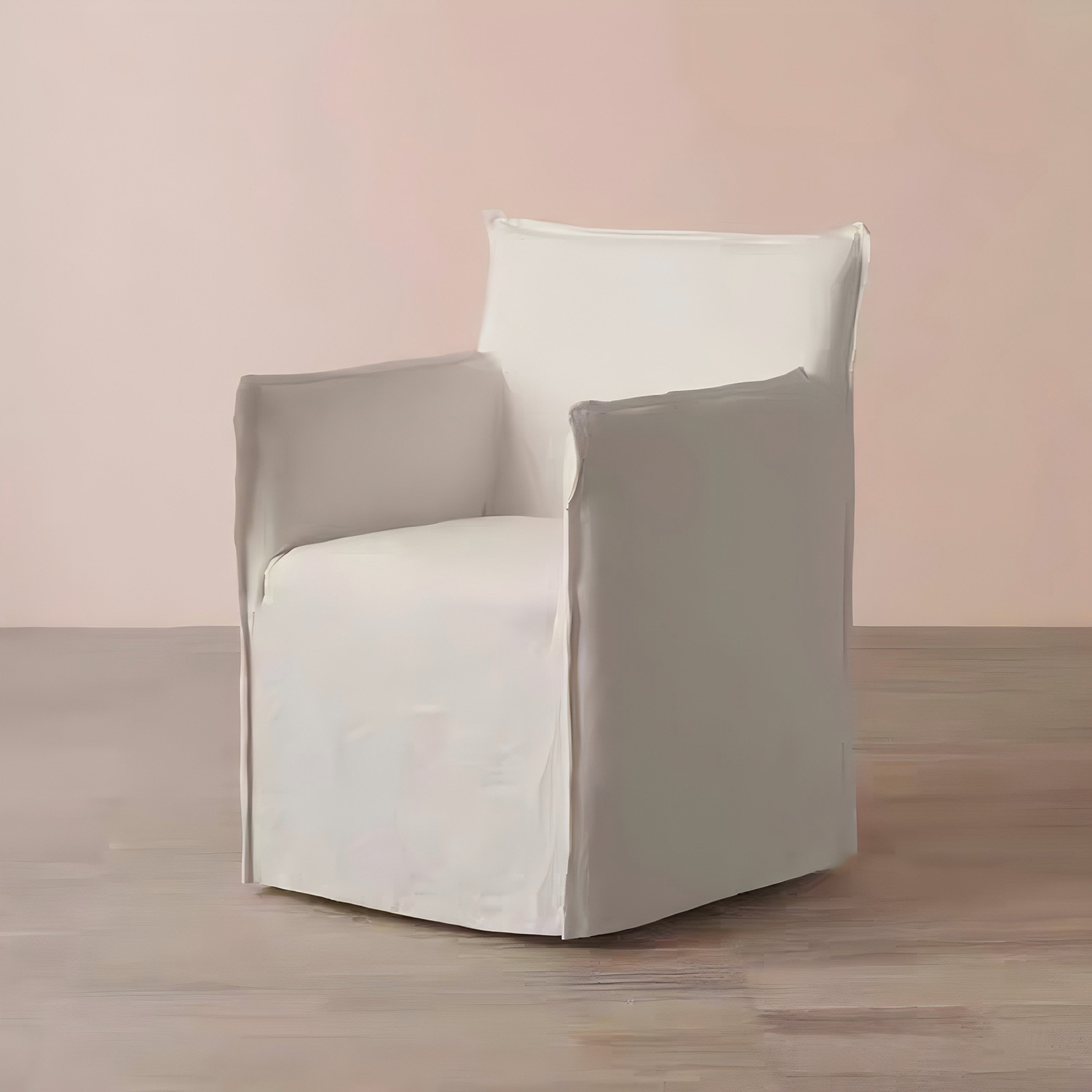 Wabi-Sabi Style Removable and Washable Cotton and Linen Single Sofa Nordic Retro Linen Sofa Chair B&B Dining Chair