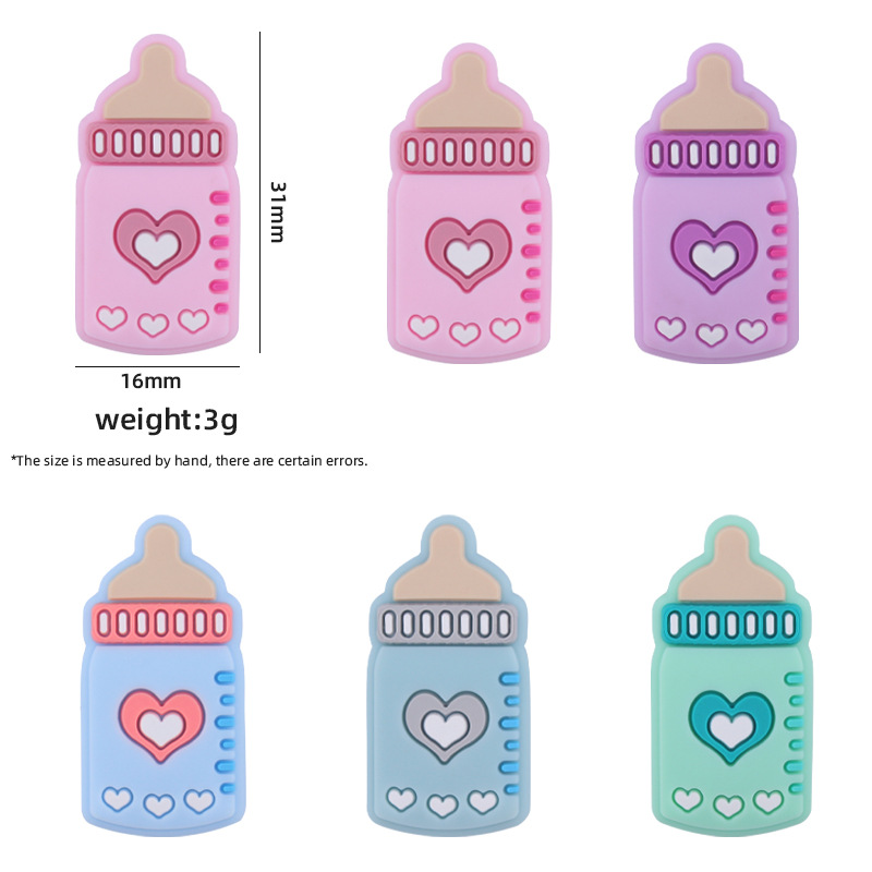 Bebé suministros de dibujos animados de silicona biberón pequeño mordedor creativo DIY bebé molar cadena pezón cadena anti-caída Accesorios