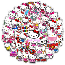 50张日本可爱猫咪贴纸手机壳电脑头盔行李箱儿童贴画卡通KT猫防水