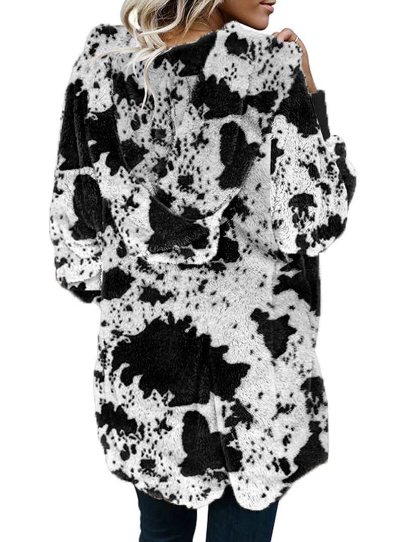 Winterjas met fleece en capuchon lang gebreid vest voor dames_voghion.com