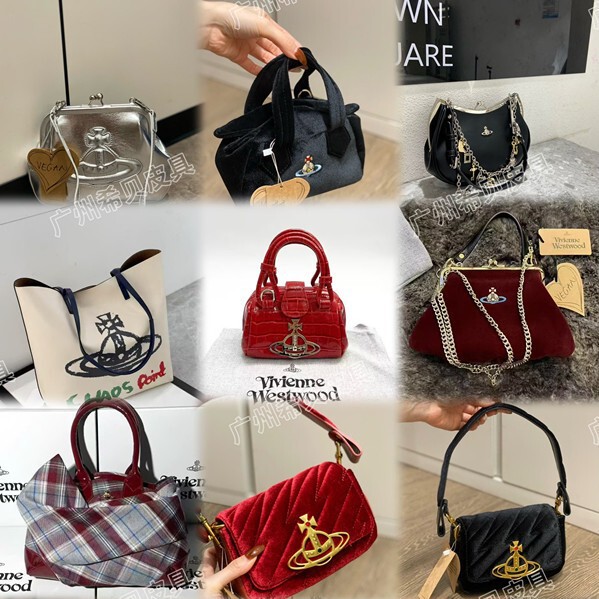 Unique Western Empress Saturn Suede Swallow Tote Bag Hazel Underarm Hobo Velvet Clip Bag