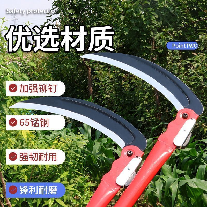折りたたみ鎌農家屋外小麦刈り草刈りナイフマンガン鋼屋外ナイフツール除草ナイフ小さな鎌|undefined